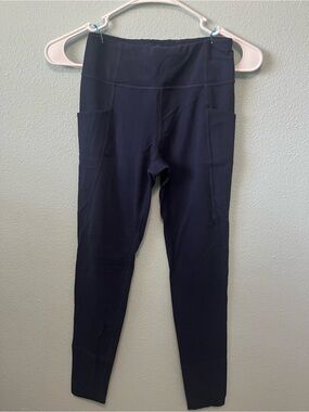 Athleta Navy Girls' Leggings with Side Pockets
